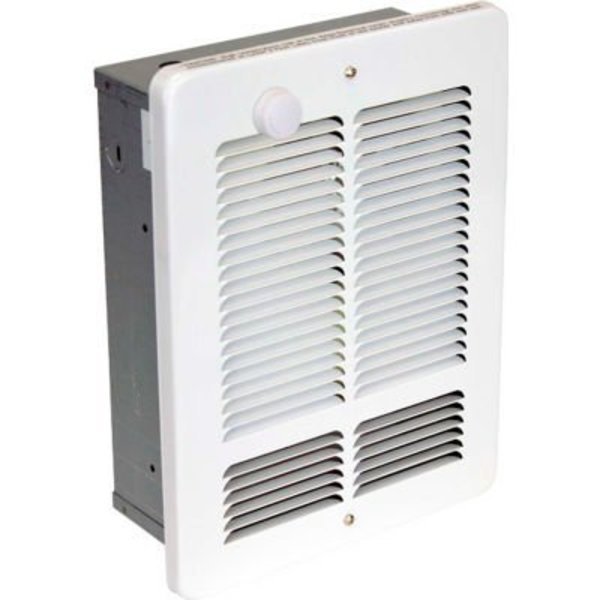 King Forced Air Wall Heater With Built-In Single Pole Thermostat, 1500W, 120V, White, King Electric, Mfr#: W1215-T-W